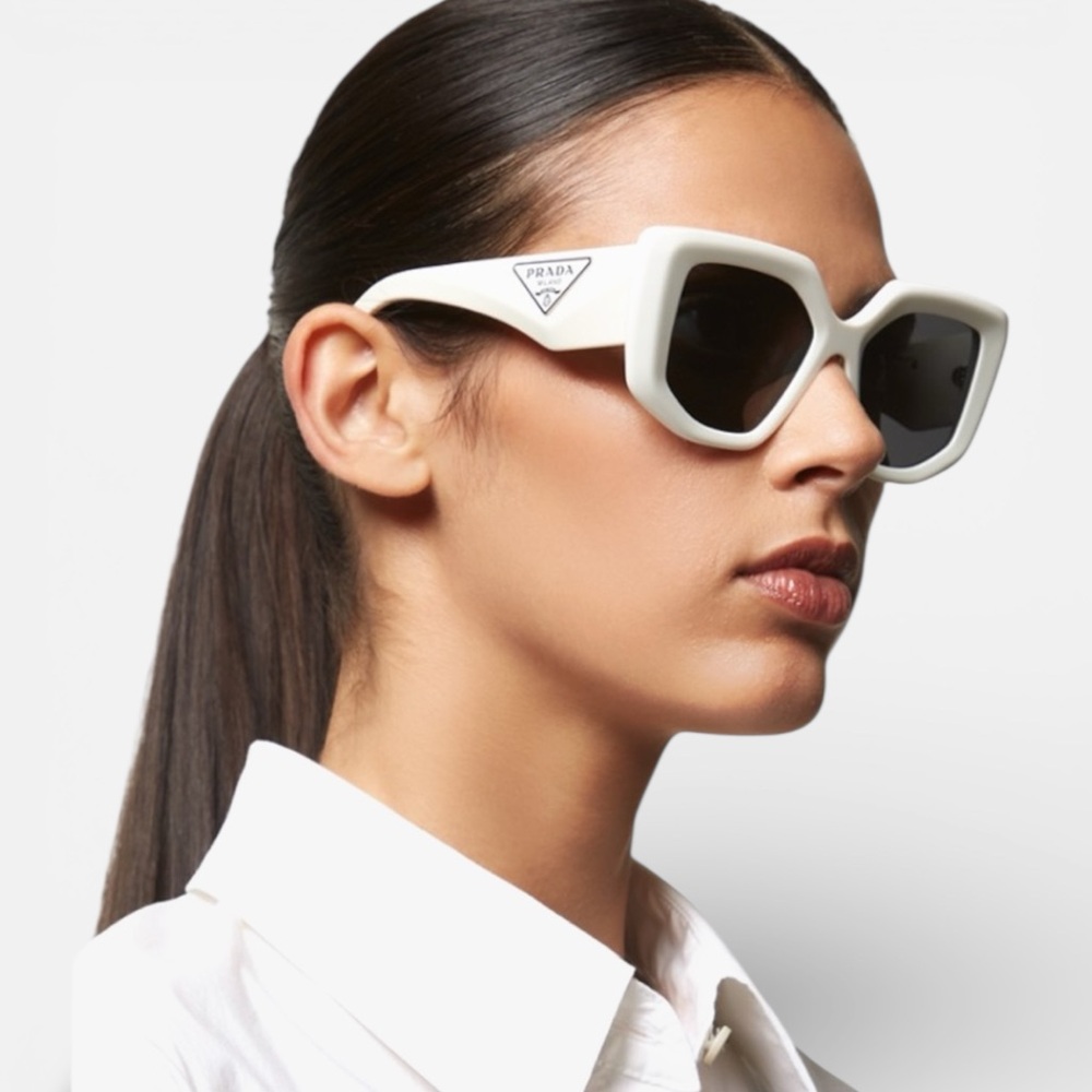 🔥 PRADA White Cat-Eye Sunglasses - Picture 4 of 16